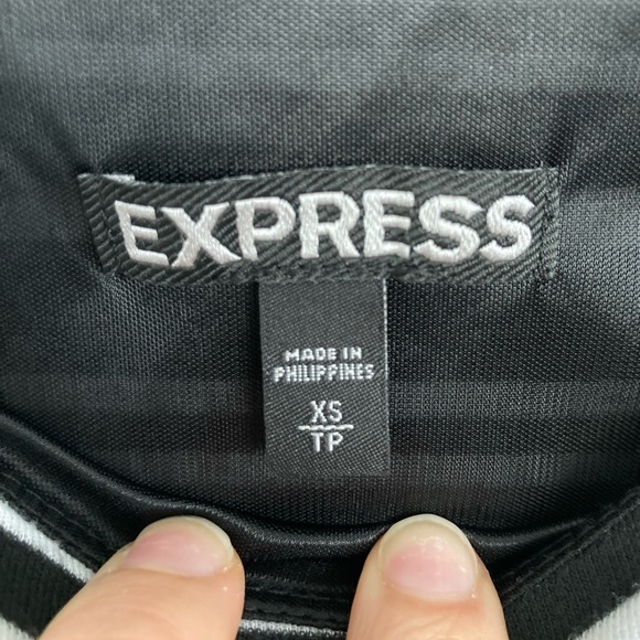 Express Black and White Striped Dress Women’s XS - Picture 3 of 6